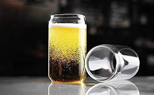 OM RADHEY-Surat-Gujarat-India, OM RADHEY-Surat-Gujarat-India Can Shaped Glass Tumbler - 2 pcs - 540 ml
