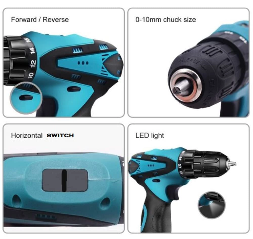 Cordless Screwdriver drill machine - 12V 0-10mm + 1200 mAh Battery + Charging Adapter + Polishing Pad kit - 5 inch