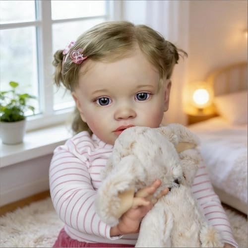 Pippa Reborn Baby Doll - 26 inch Cotton Vinyl Hand-rooted Curly Hair Ages 3+