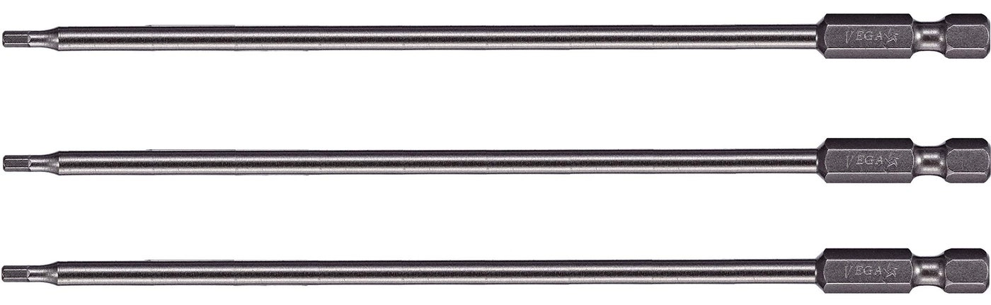 VEGA Industries Hex Power Bits - S2 Modified Shock Resistant Steel Pack Of 3 3/16""