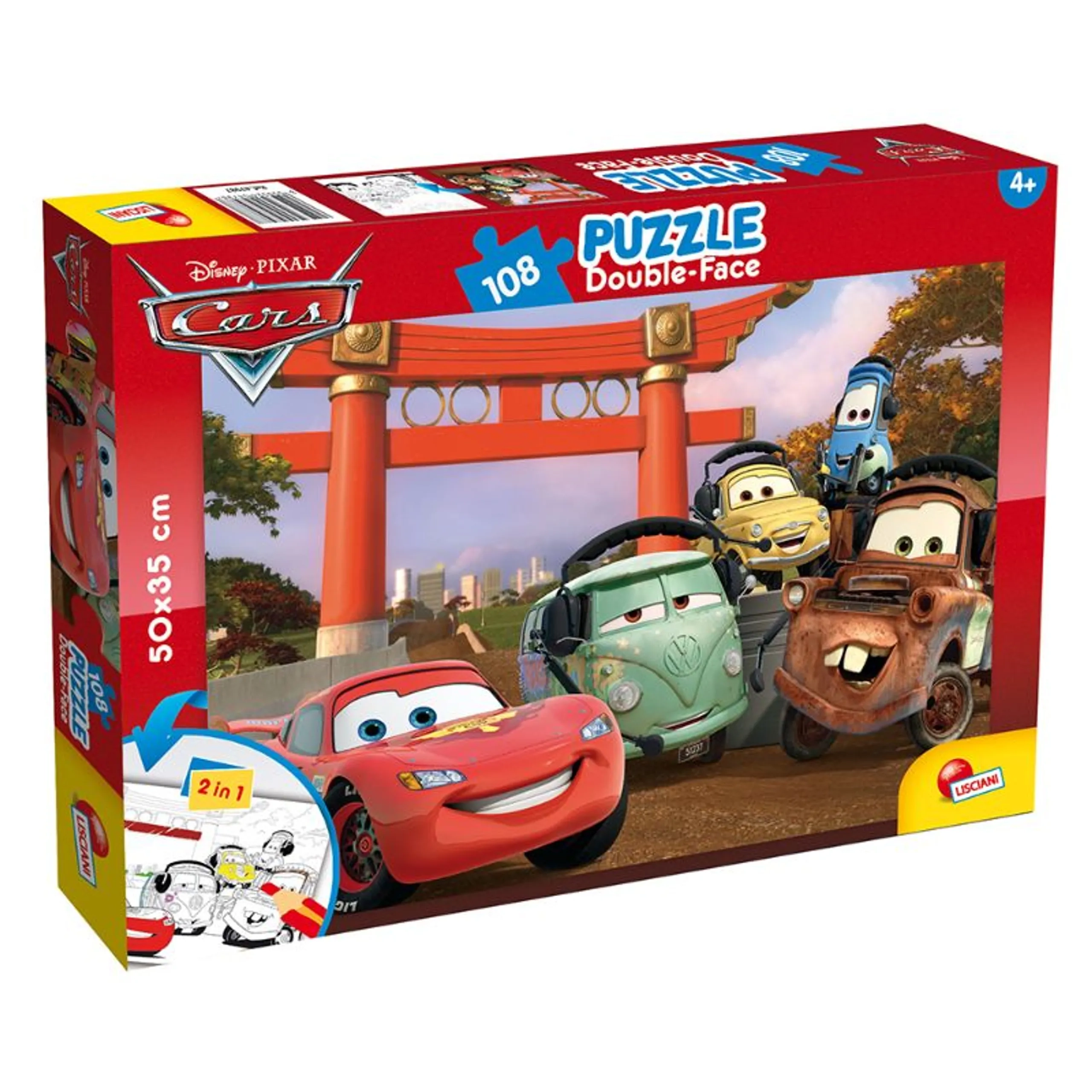Disney Cars Double Sided Jigsaw Puzzle Plus (RUTT-47987) - 108 pcs Puzzle