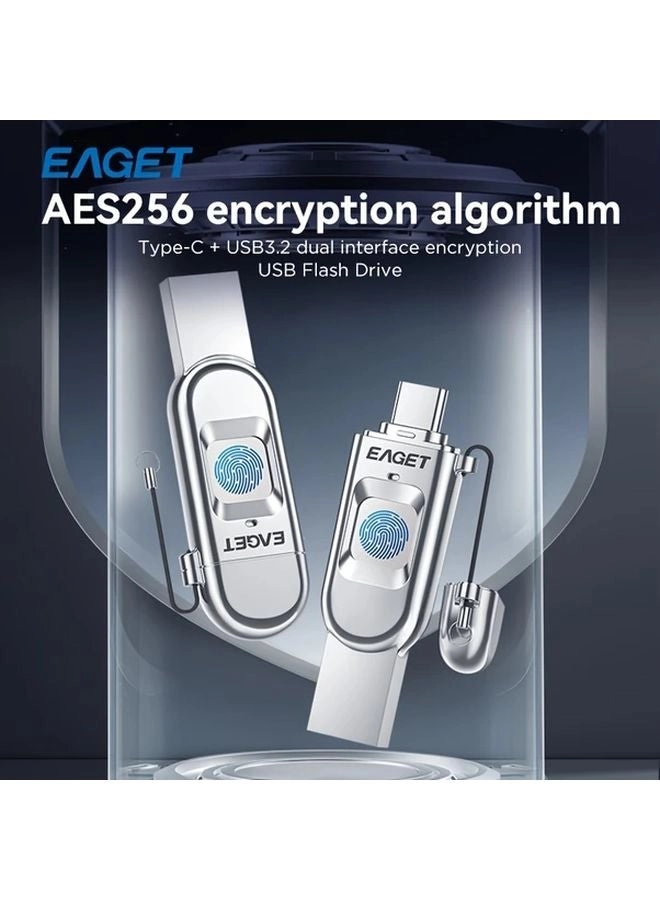 Fingerprint Encrypted USB Flash Drive - USB 3.2 64GB