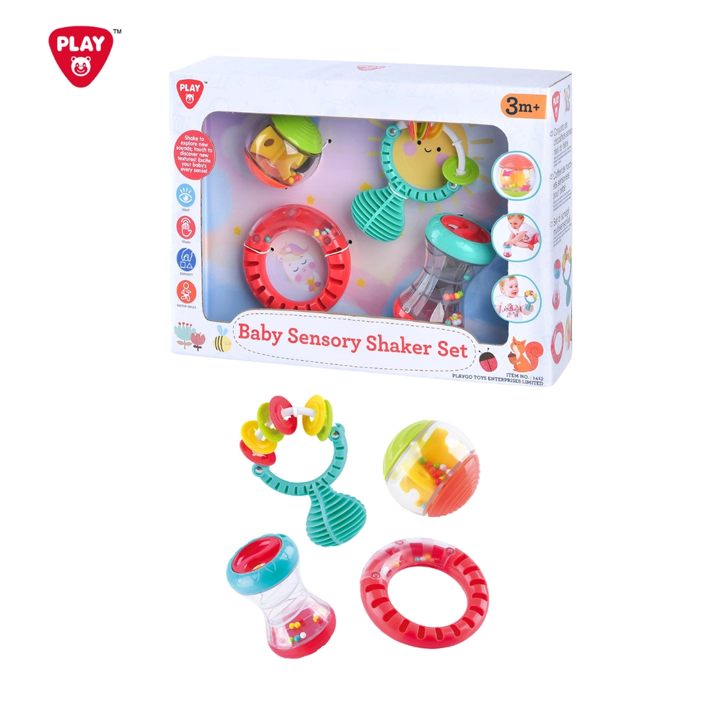 Patchwork Rattle Ball - 6 months Bio-Based Plastic 4pcs