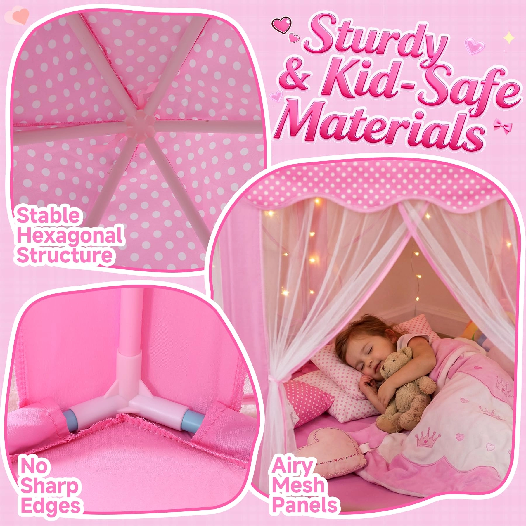 Princess Castle Play Tent - 48 x 48 x 52 inches Pink
