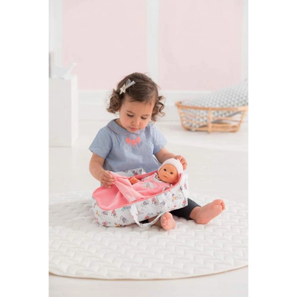 Mon Premier Poupon Baby Doll - 12-inch Carry Bed