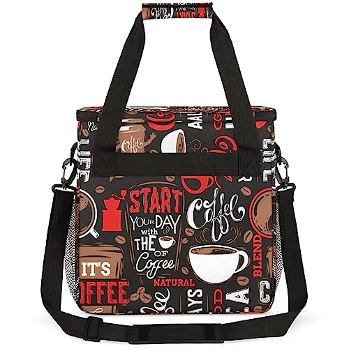Coffee Maker Carrying Bag - Love Joy Laugh Letter Red Portable Single Serve