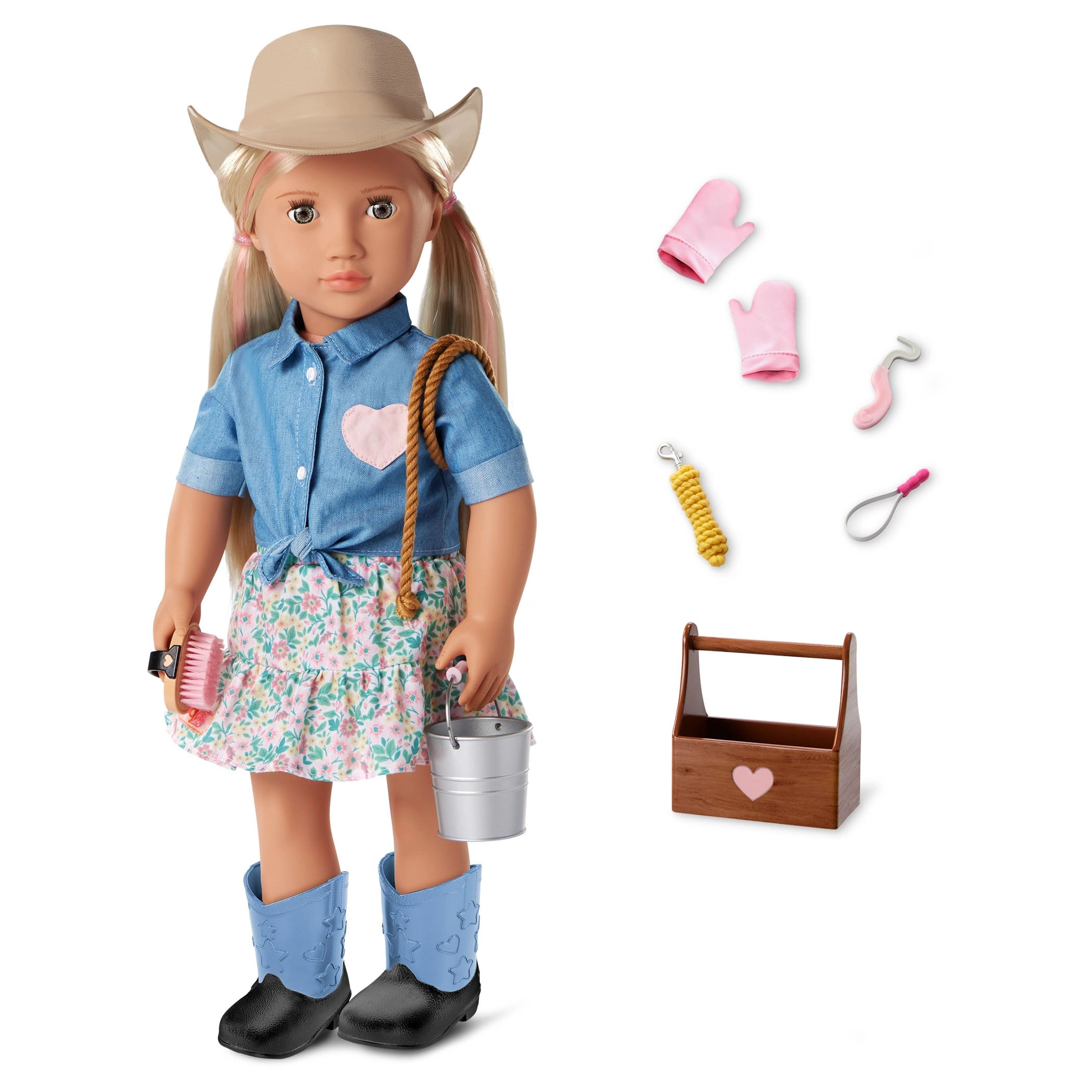 Our Generation Lainey Cowgirl Doll - 46cm Hazelnut Eyes Long Blonde Hair Ages 3+