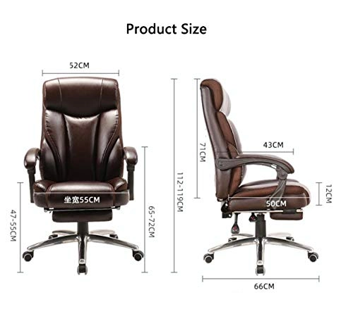 Desk Chair - PU Leather Brown High Back