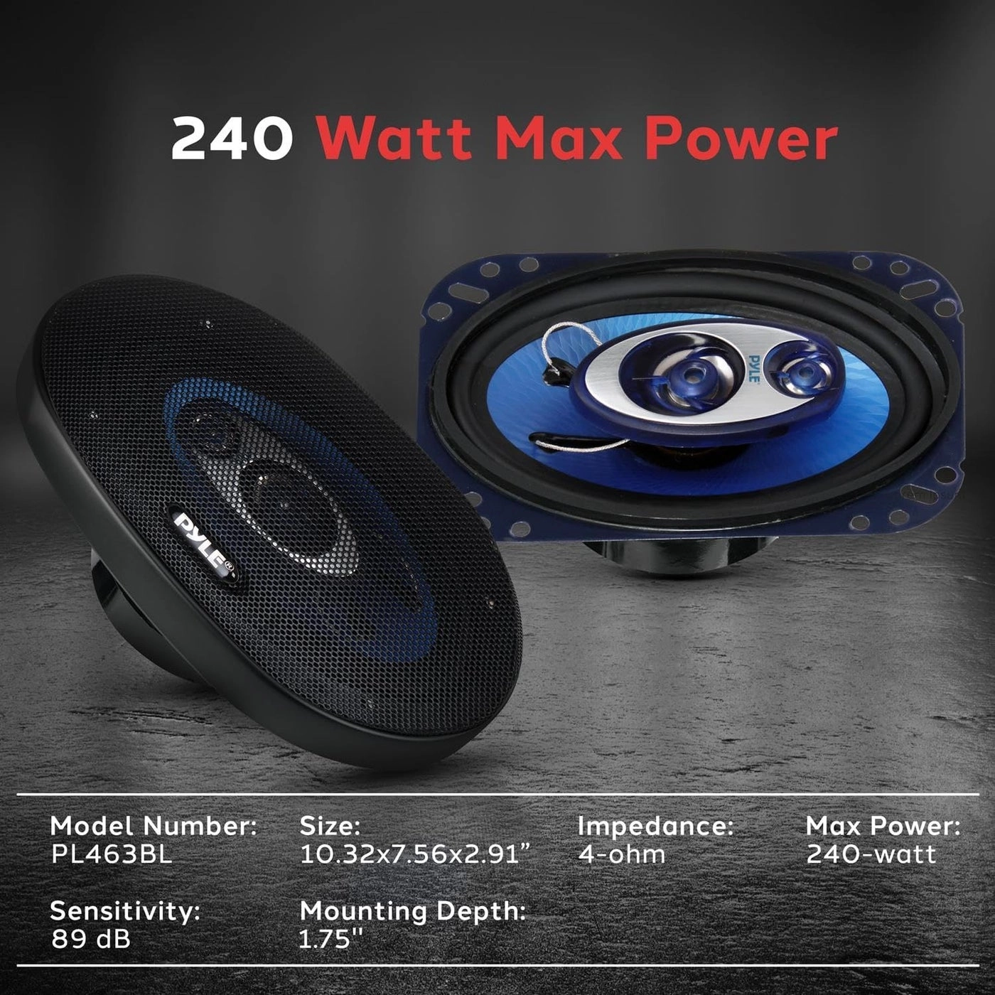 3-Way Universal Car Stereo Speakers - 4" x 6"
