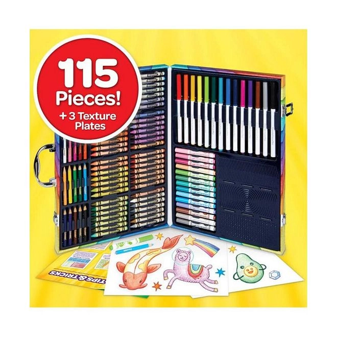 Imagination Art Set - 115 piece(s) 14 Washable Super Tips Markers 15 Short Colored Pencils 14 Washable Pip Squeaks Skinnies Markers 56 Crayons