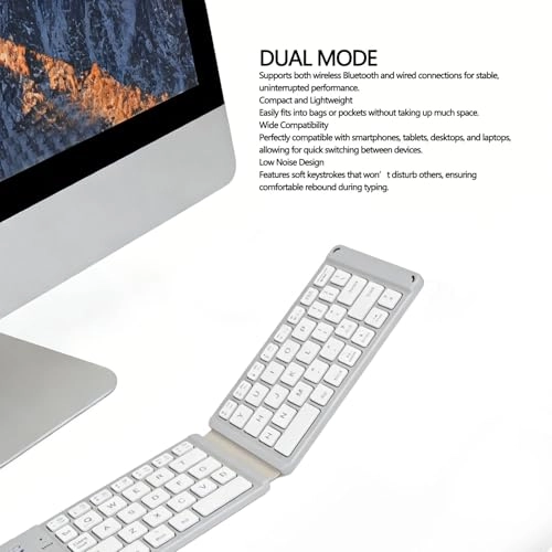 Foldable Bluetooth Keyboard - Dual Mode 120mAh Battery