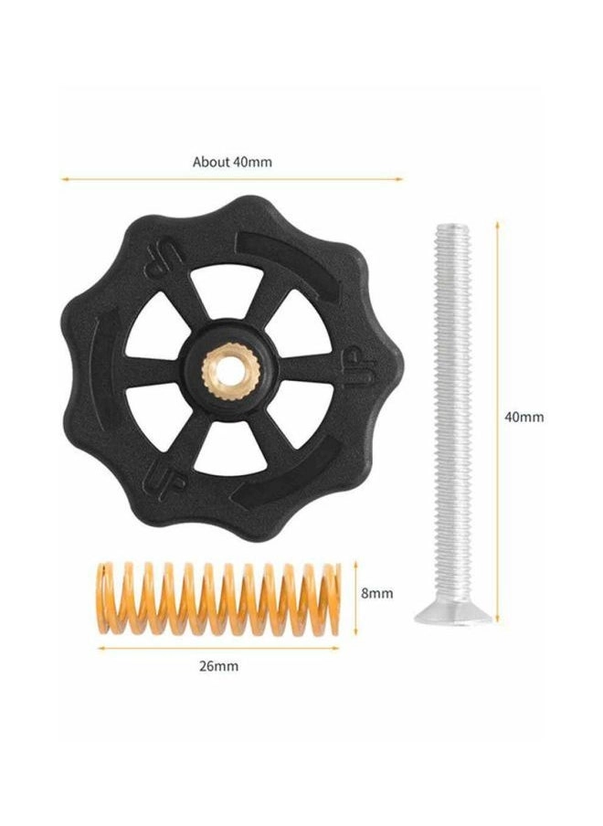 (Used) Hand Twist Leveling Nut - 40mm + Heated Bed Spring + M4 Screw - 40mm M4