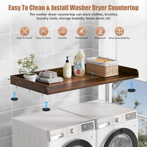Washer Dryer Countertop - 27.5" D x 54" W Brown