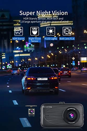 Dash Cam Front and Rear - 1080P FHD