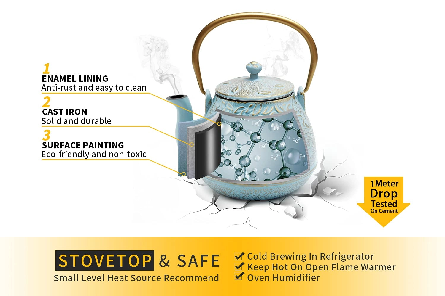 Cast Iron Teapot - 1200 Milliliters