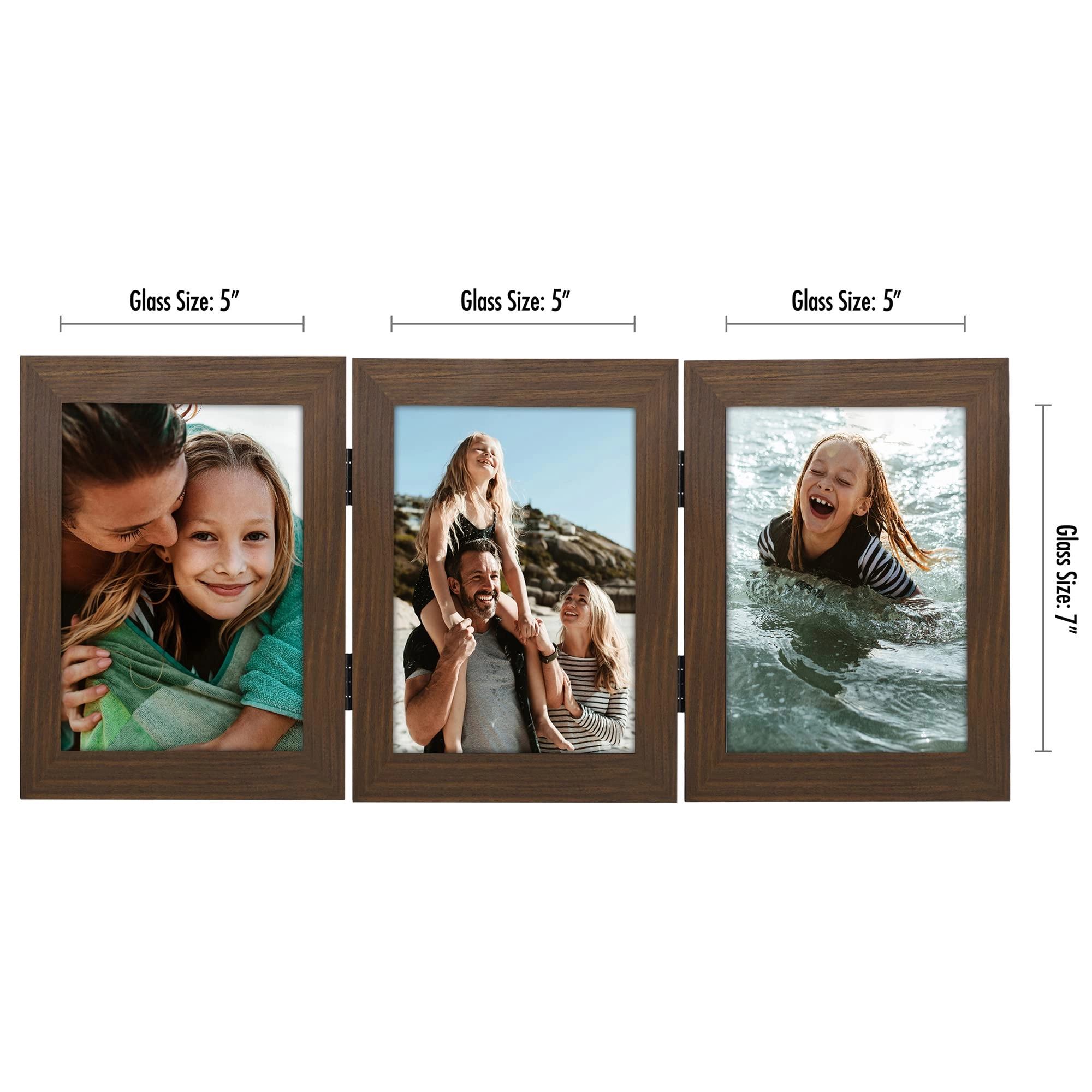 Hinged 3 Picture Frame - 5X7