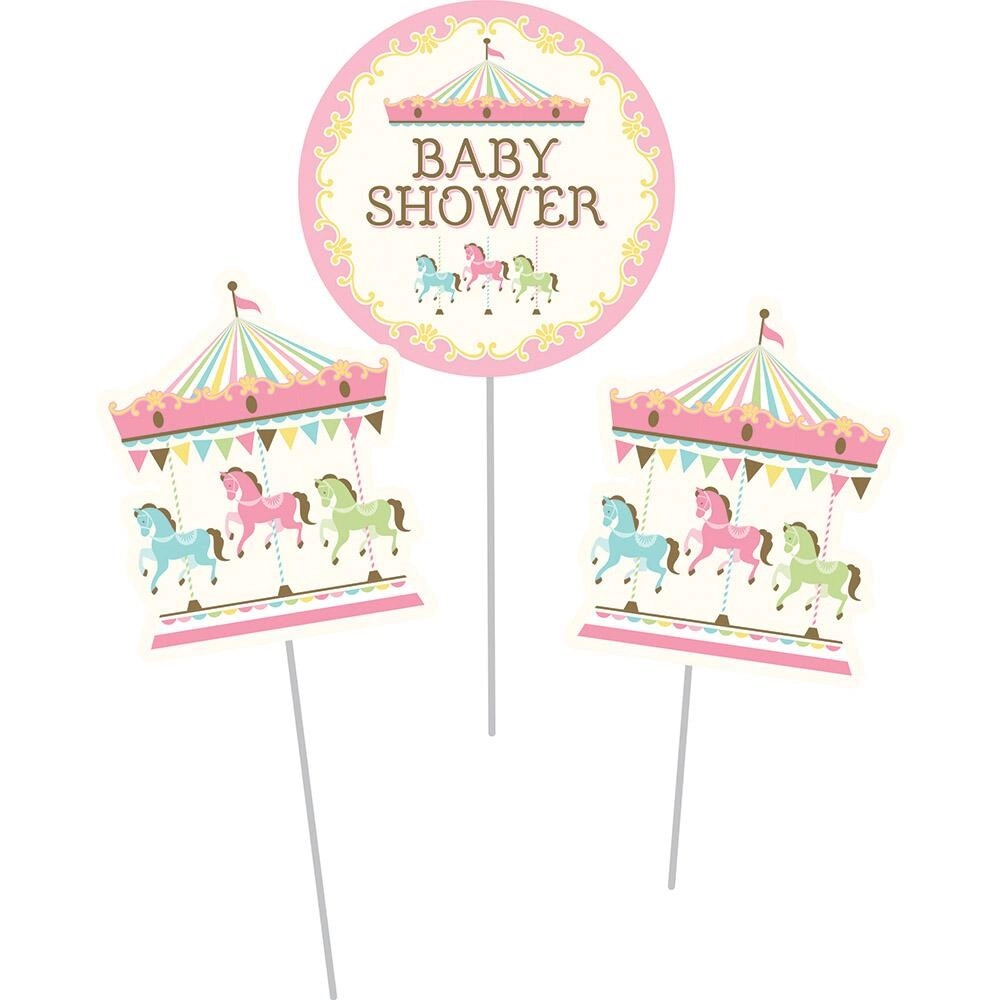 Party Zone Carousel Centerpiece Sticks - Multicolor 6" x 4"