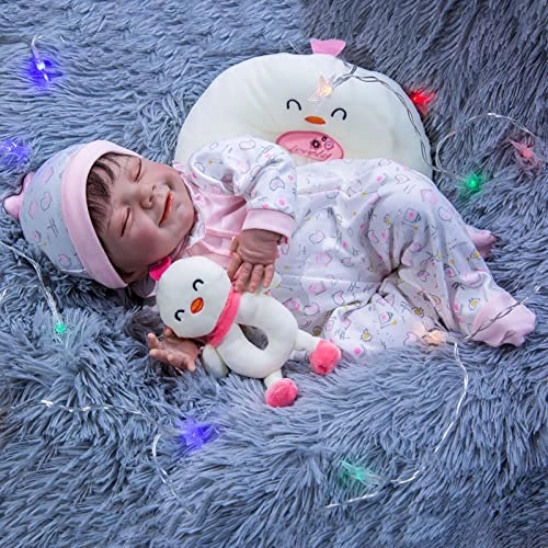 Reborn Baby Doll - 22 Inch Vinyl Brown Eyes