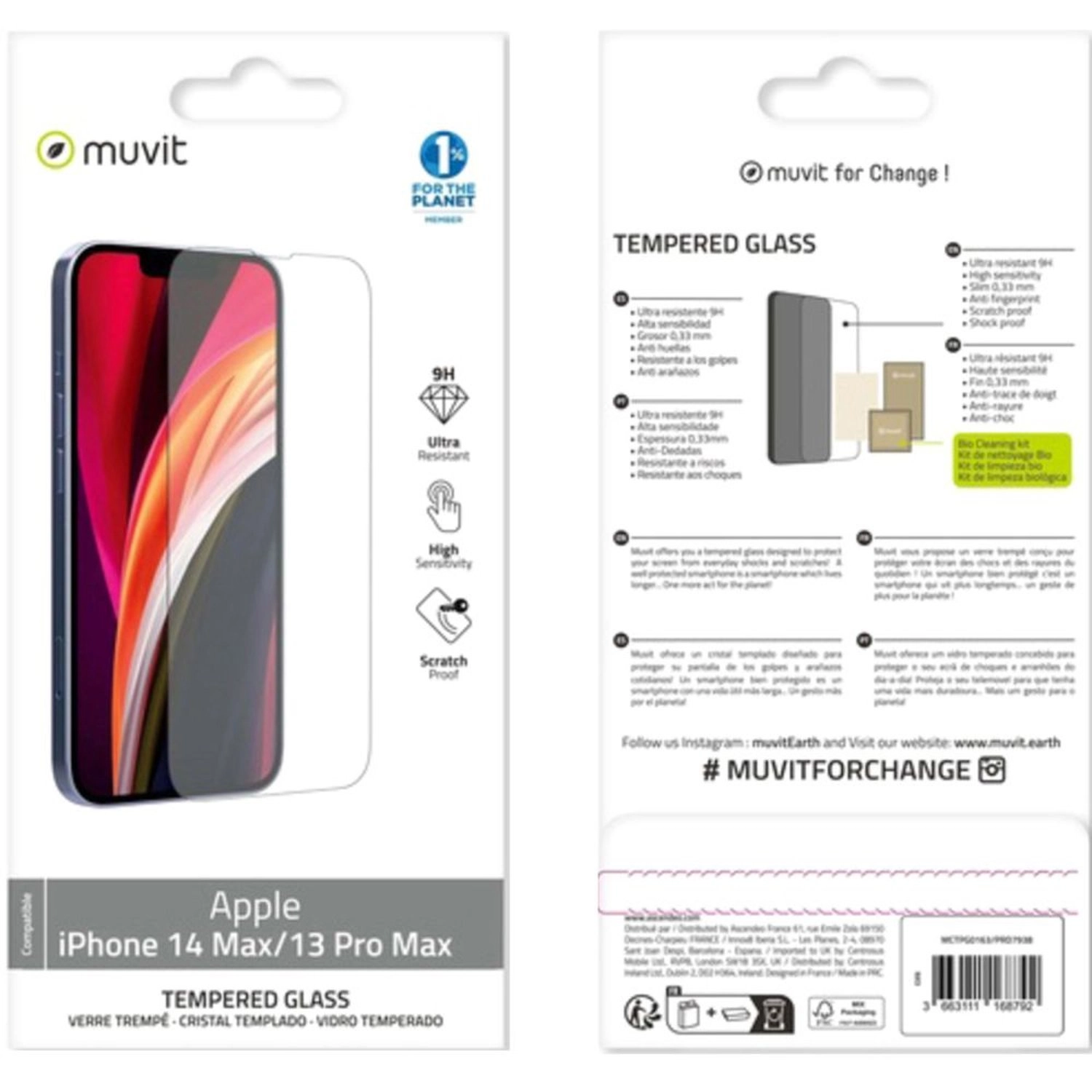 Muvit Screen Protector for iPhone 14 Plus Pro Max