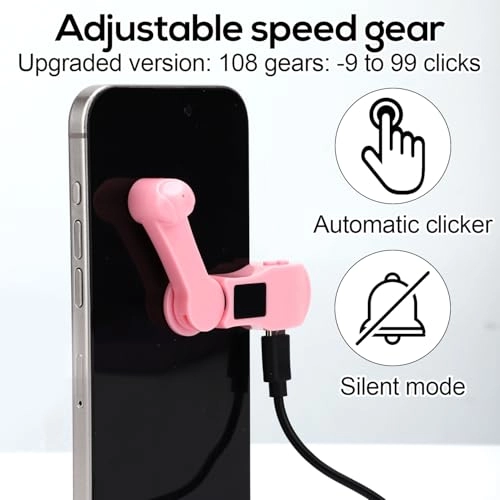 Smart Phone Auto Clicker - Speed Adjustable Anti-Slip Clip iPhone iPad Android