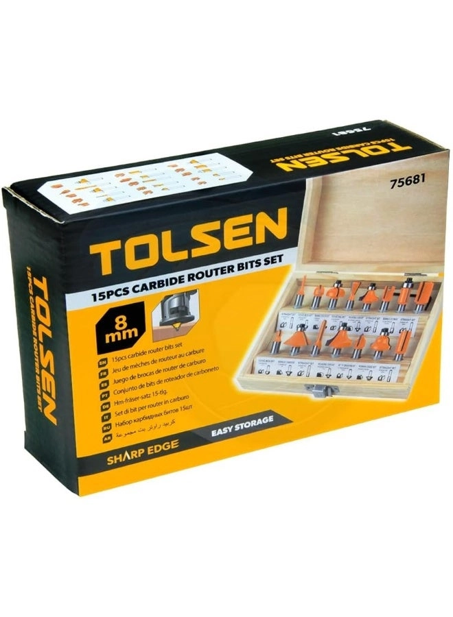 Router Bit Set - 15Pcs 5/16