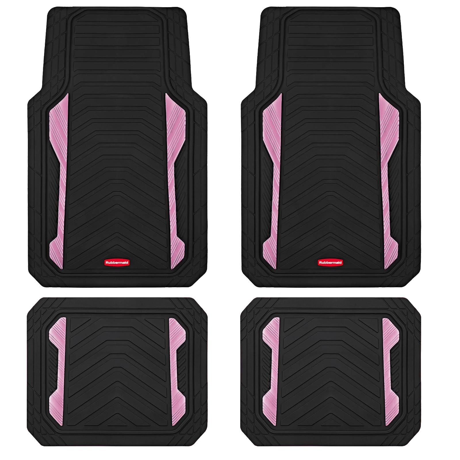 海啊集团有限公司 Car Floor Mat - Pink & Silver Universal Fit All-Weather