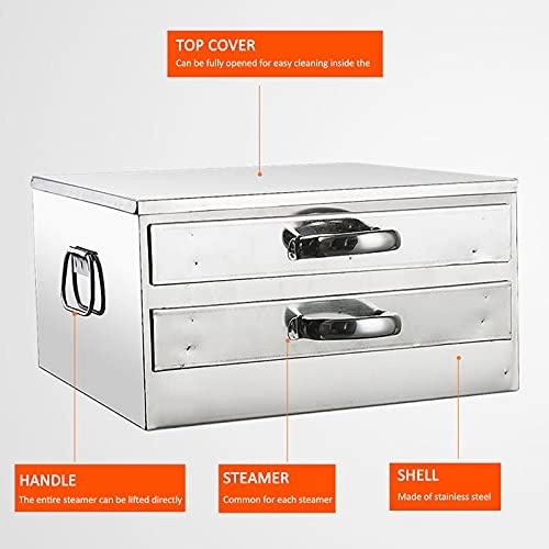 Rice Noodle Roll Food Steamer - 3 Trays Stainless Steel