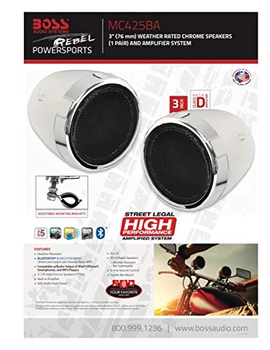 MC425BA - (2) 3" Chrome Speakers