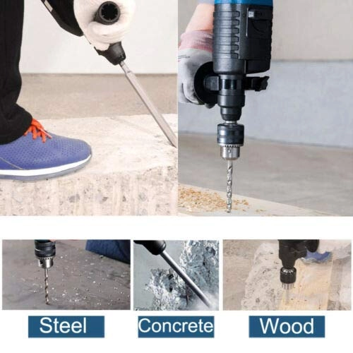 Electric Hammer Drill - 1500W 3 Modes 360°Rotating Handle