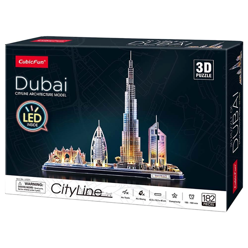Dubai City Line 3D Puzzle (ALGT-L523H) - 182 pcs, LED