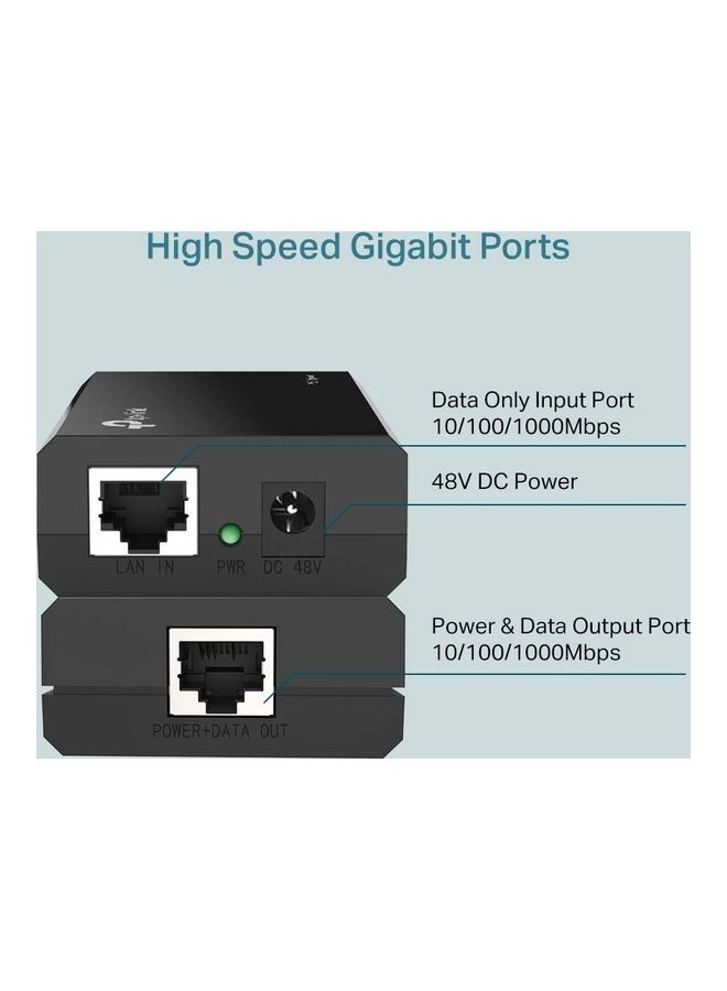 PoE Injector - 1 IEEE 802.3af 150 Mbps