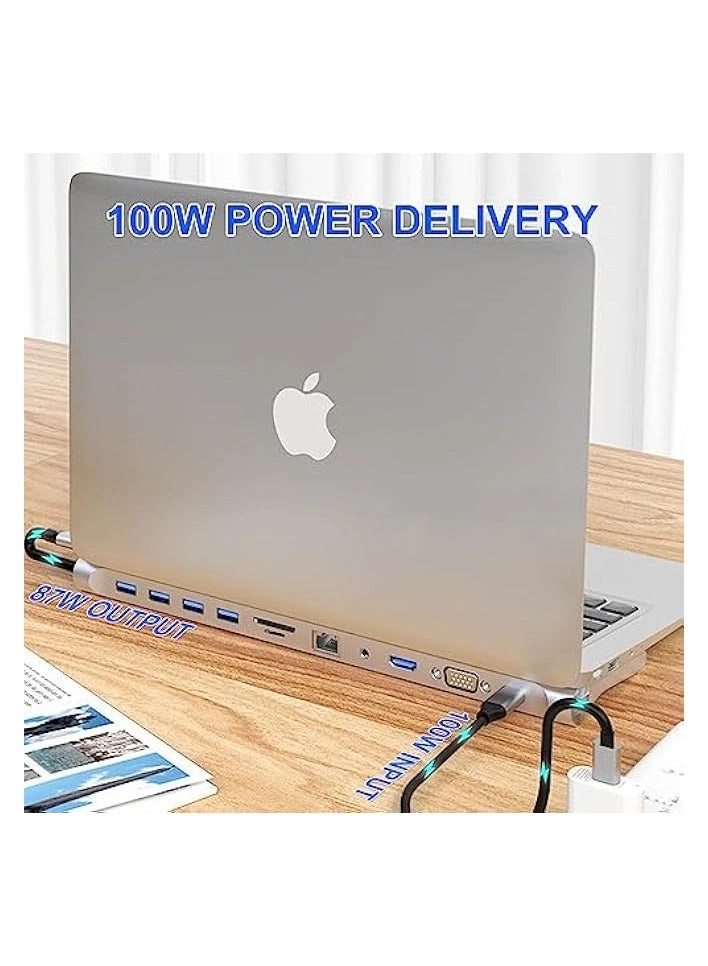 USB C Hub - Gigabit Ethernet Wireless Charging 4K HDMI