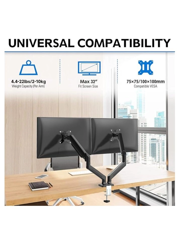 Dual Monitor Stand - 32 inch 75mm x 75mm 100mm x 100mm