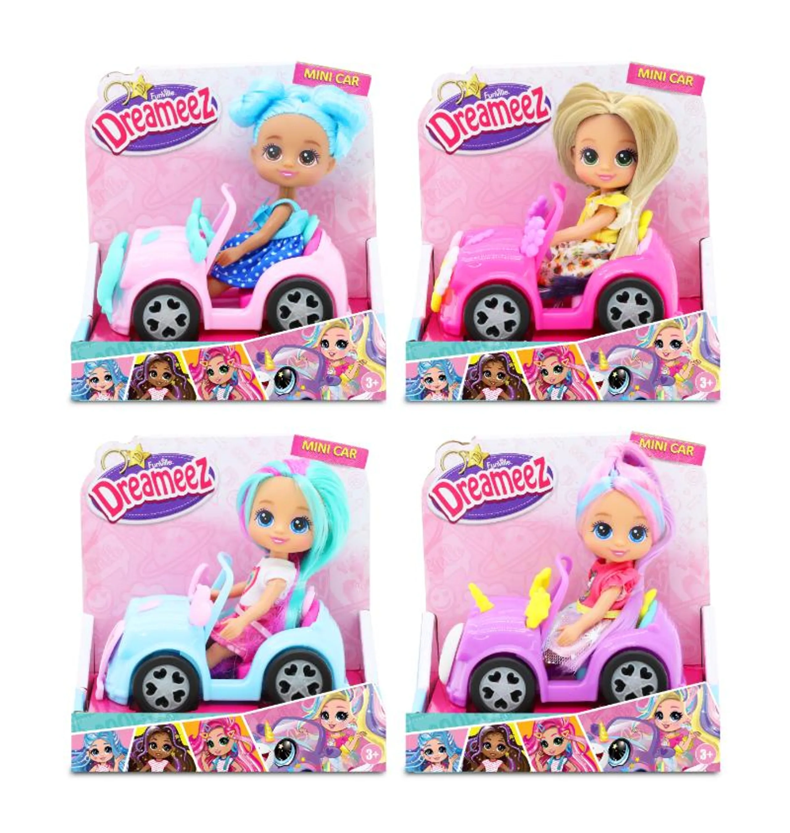 Funville Dreameez Mini Car With Doll - Color & Style May Vary Ages 3+