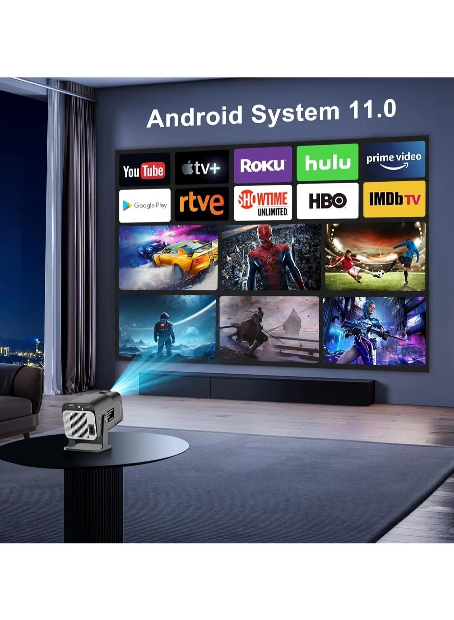 Smart 5G Portable Projector - HD 1080P