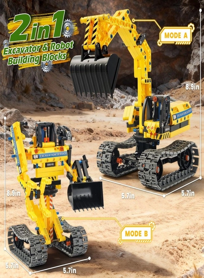 STEM Building Toy - 2 in 1 Excavator Robot