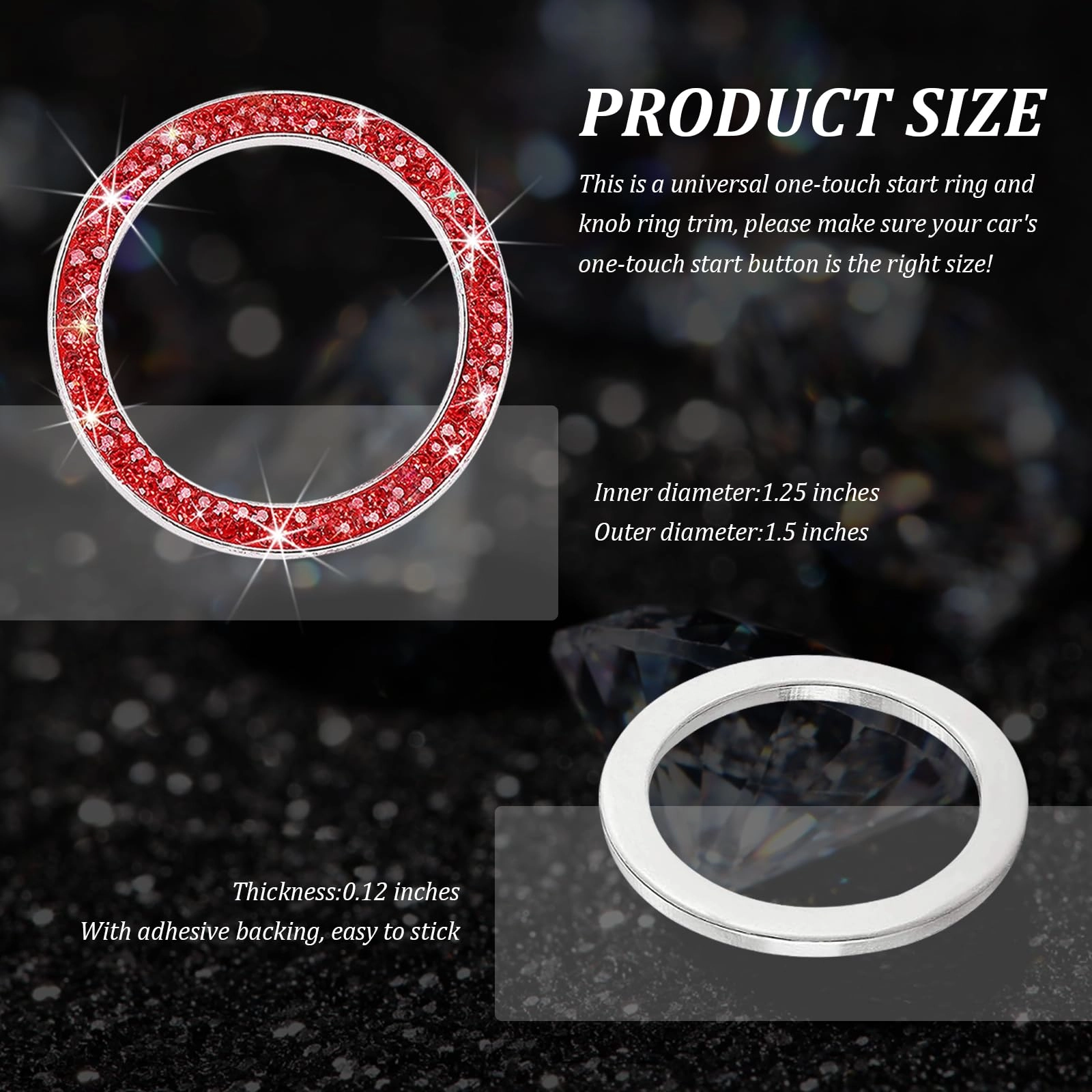 Rhinestone Car Engine Start Ring Decals