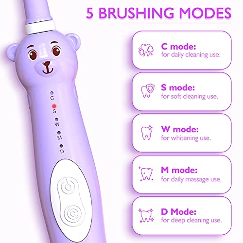Kids Sonic Electric Toothbrush - Green+8 Heads 2 Min Timer