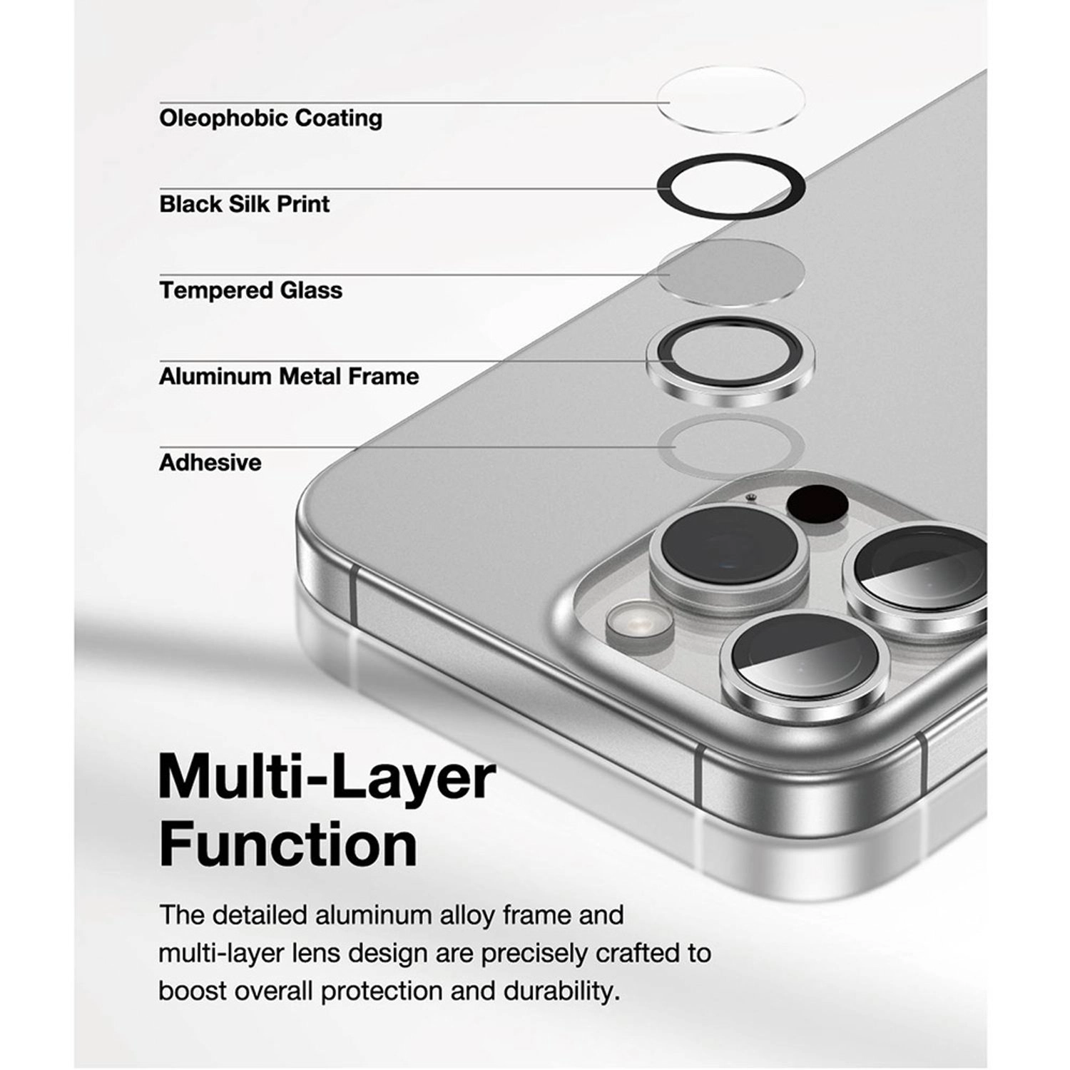 HD Tempered Glass Camera Lens Protector for iPhone 16 Pro / iPhone 16 Pro Max
