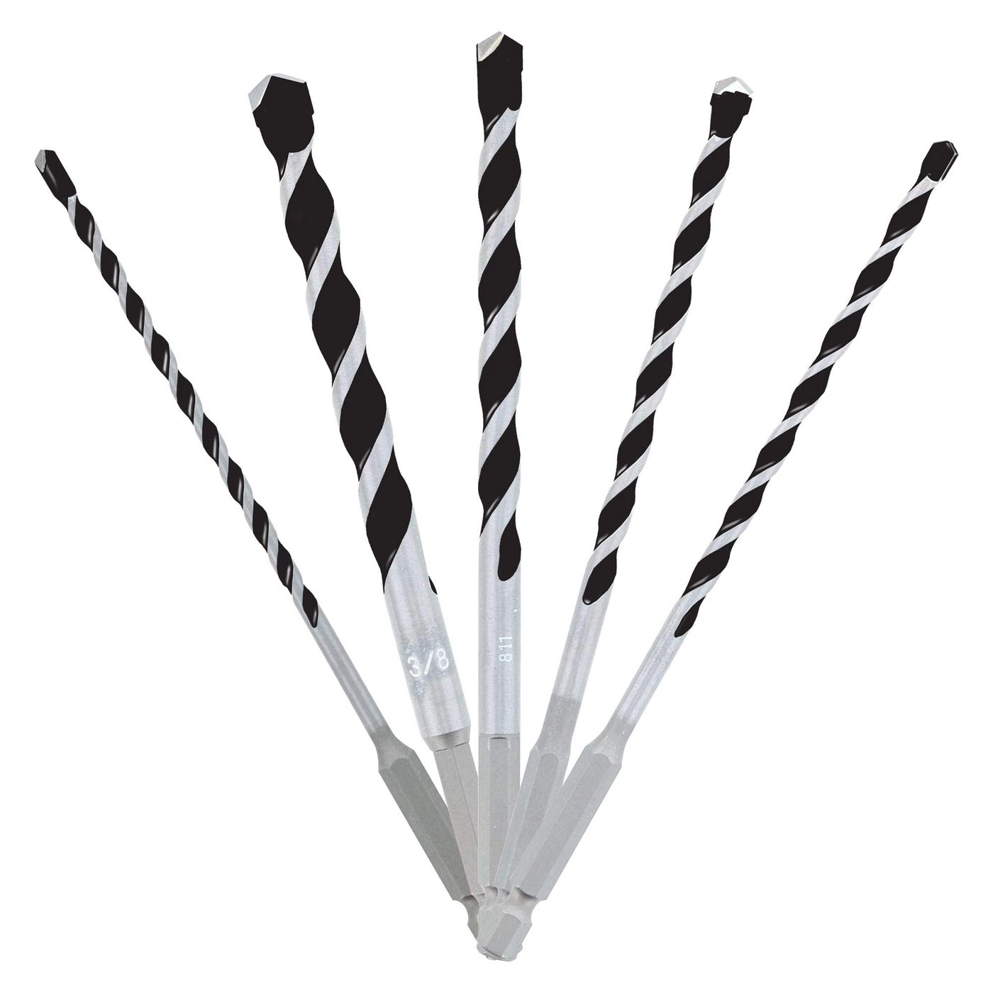 Fast Concrete Drill Bits - Carbide-Tipped 5-Pack 5/32"