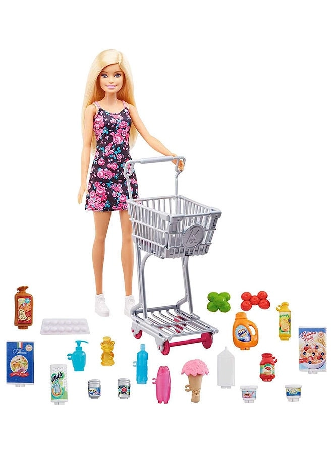 Barbie Shopper Doll - 20 themed pieces Multicolor