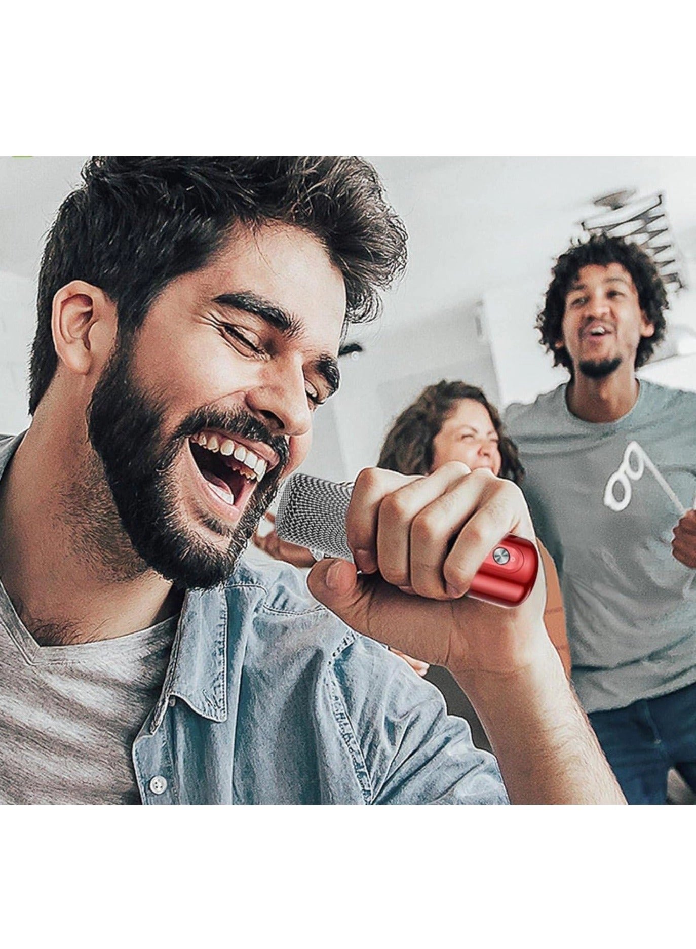 Portable Bluetooth Karaoke Speaker - Rechargeable wireless microphone Type-C charging TF Card support