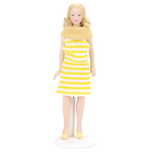 Dollhouse Figure - 1:12 Ceramic Blonde Hair Yellow Dress Ages 4+
