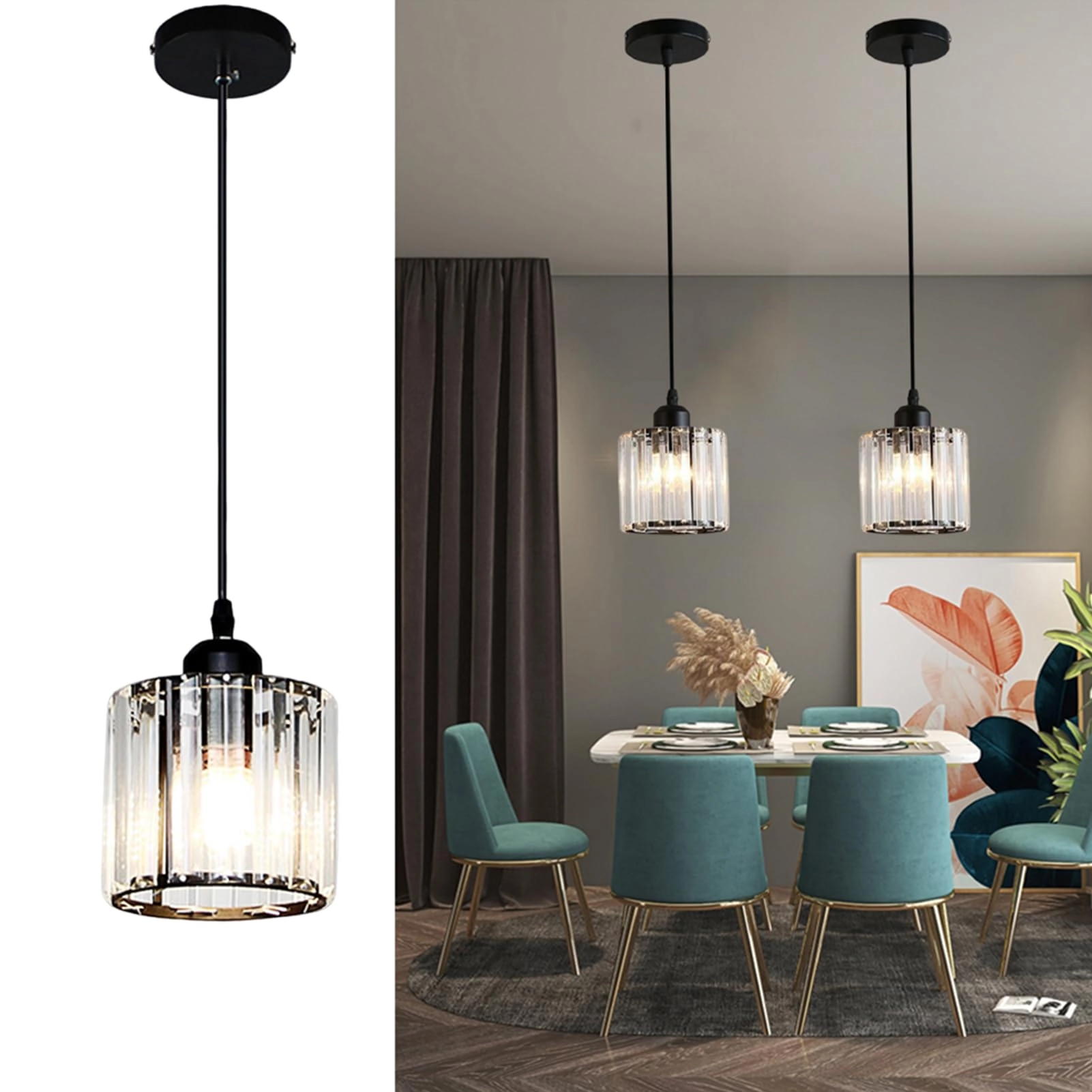Meimond Long Chandeliers - Dimmable