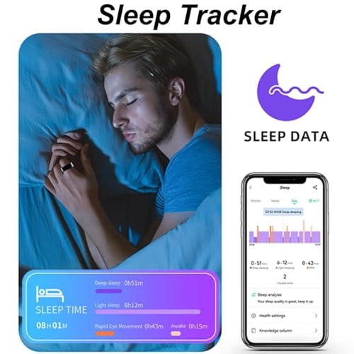 Smart Ring - Heart Rate Monitor Sleep Tracker Blood Pressure