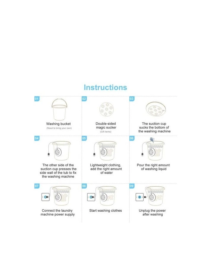 Portable Turbine Washing Machine - 1 kg capacity USB powered 200rpm