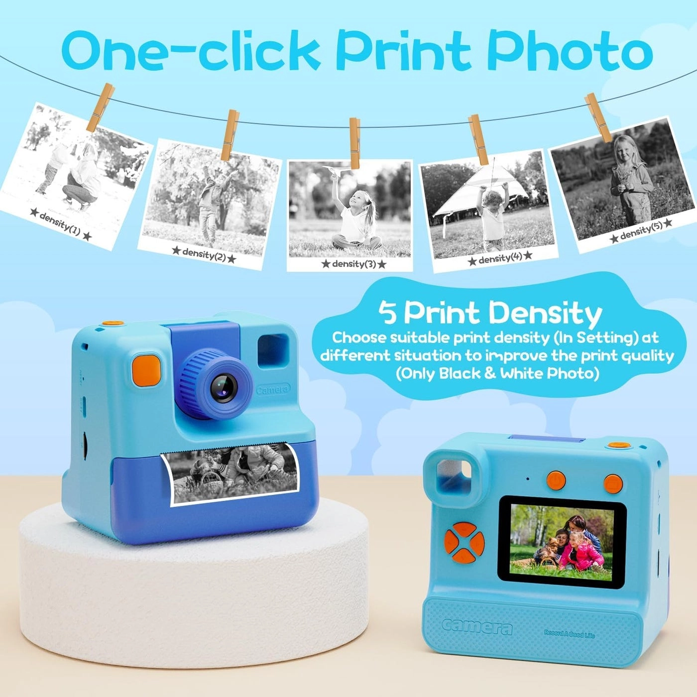 Kids Instant Print Camera - 1080P 32GB