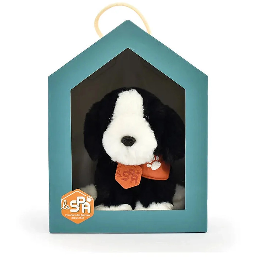 Doudou et Compagnie Dog HO3313 16 cm Plush - Black And White