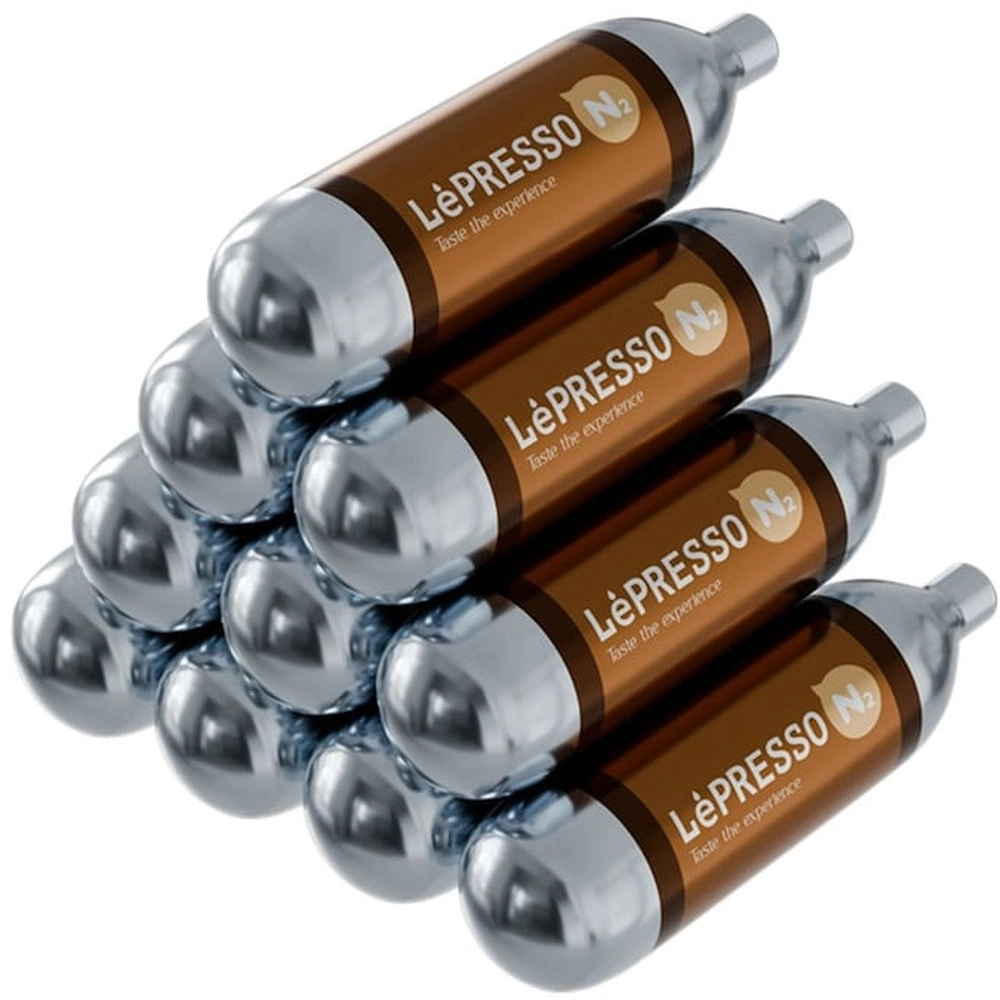 LePresso Nitro Chargers for Coffee - Pack of 10 N2 Silver