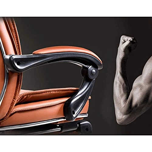 Desk Chair - PU Leather Brown High Back